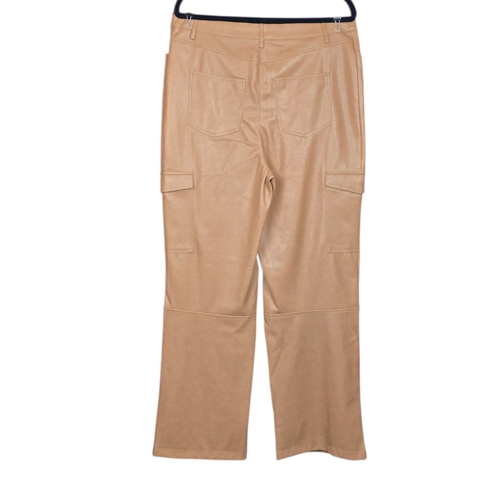 Bagatelle Womens Beige Tan Faux Leather Cargo Pants Size XL NWT - Picture 2 of 3